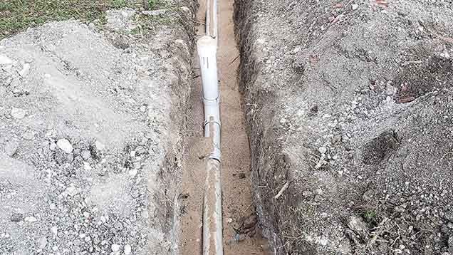 white sewer pipe line